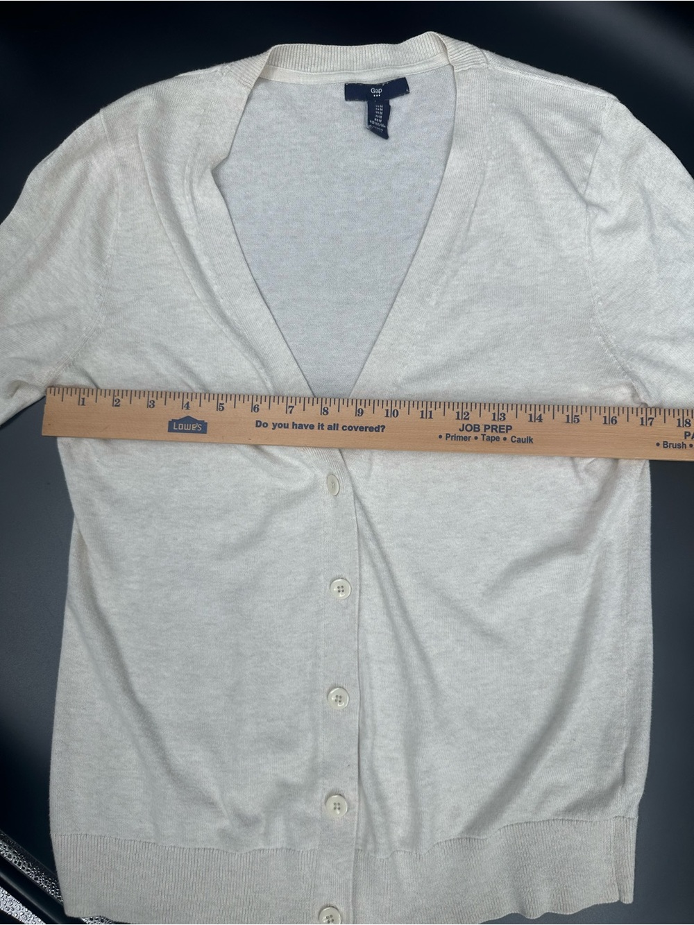Gap Ivory Button Front Cardigan Womens Medium Coastal Quiet Luxury Lightweight - Picture 5 of 9